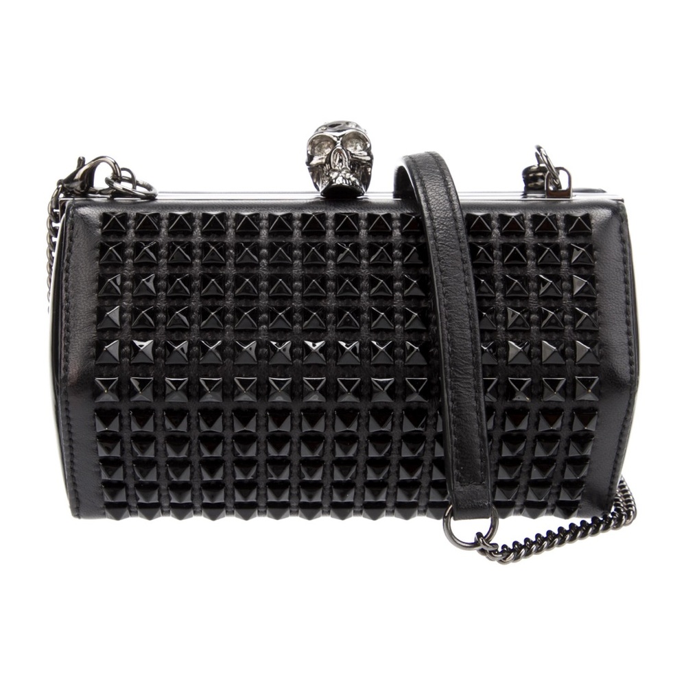Alexander McQueen Hexagon Skull Studded Chain Clutch